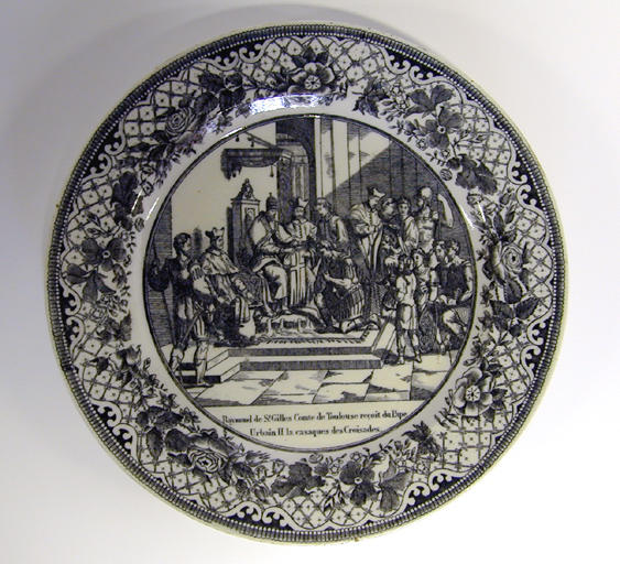 Raymond de Saint-Gilles, Comte de Toulouse reçoit du pape Urbain II la casaque des croisades