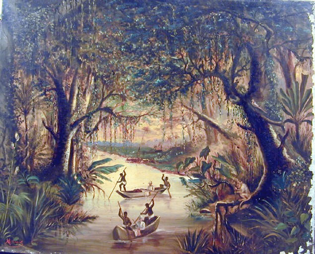 Pirogues sur la rivière