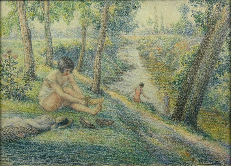 Baignade au bord de l'Hers