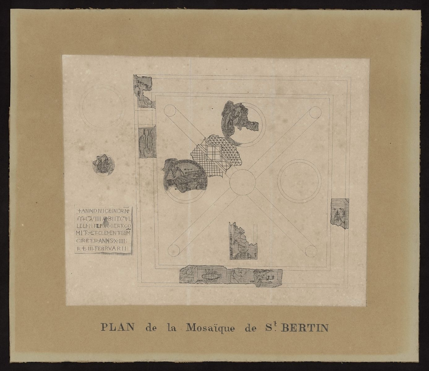 Plan de la mosaïque de St Bertin