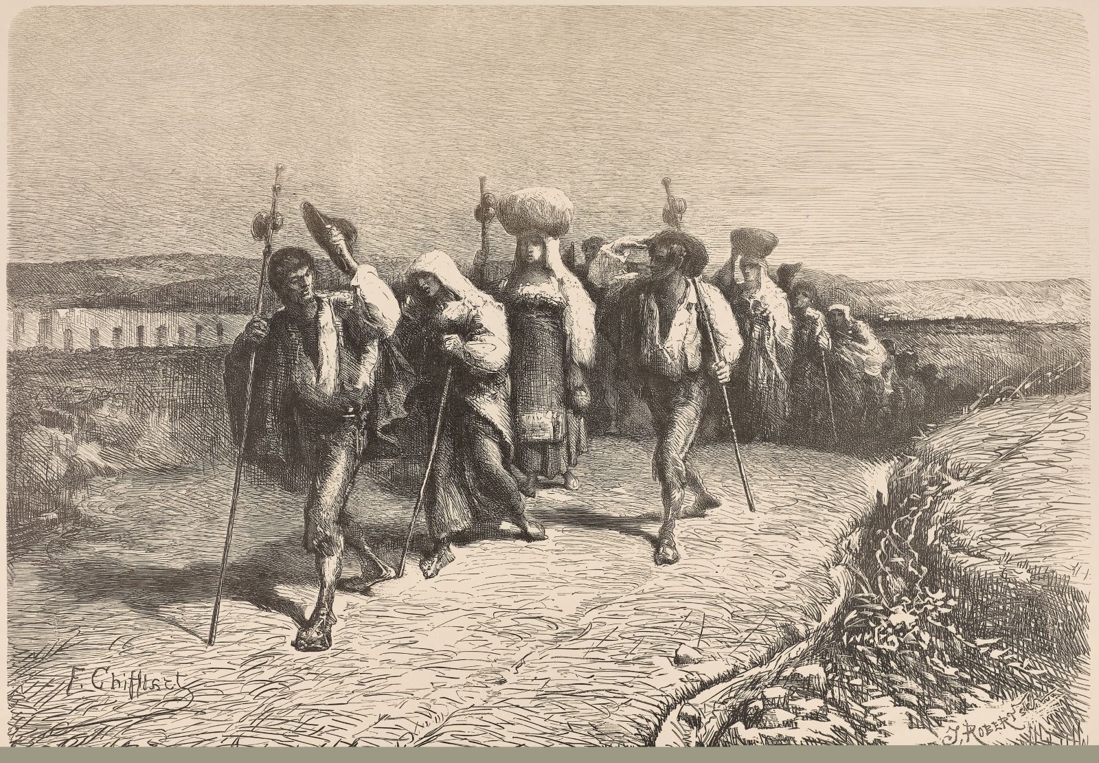 Italie. Les environs de Rome, E viva maria ! Les pélerins de N,-D, de Lorette se rendant au sanctuaire