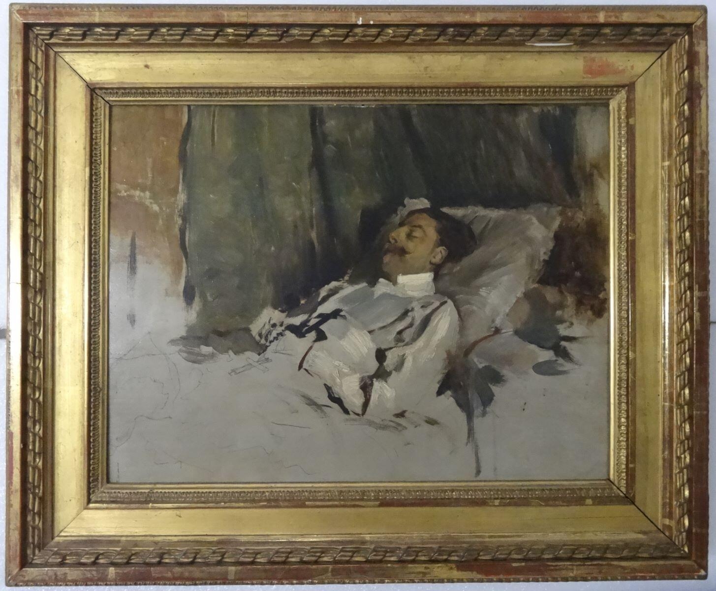 Alphonse de Neuville sur son lit de mort