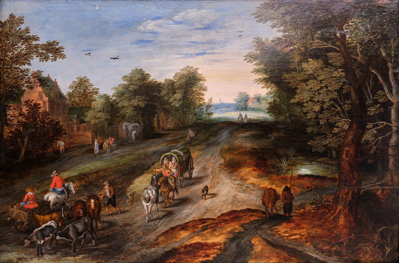 Paysage, route de village