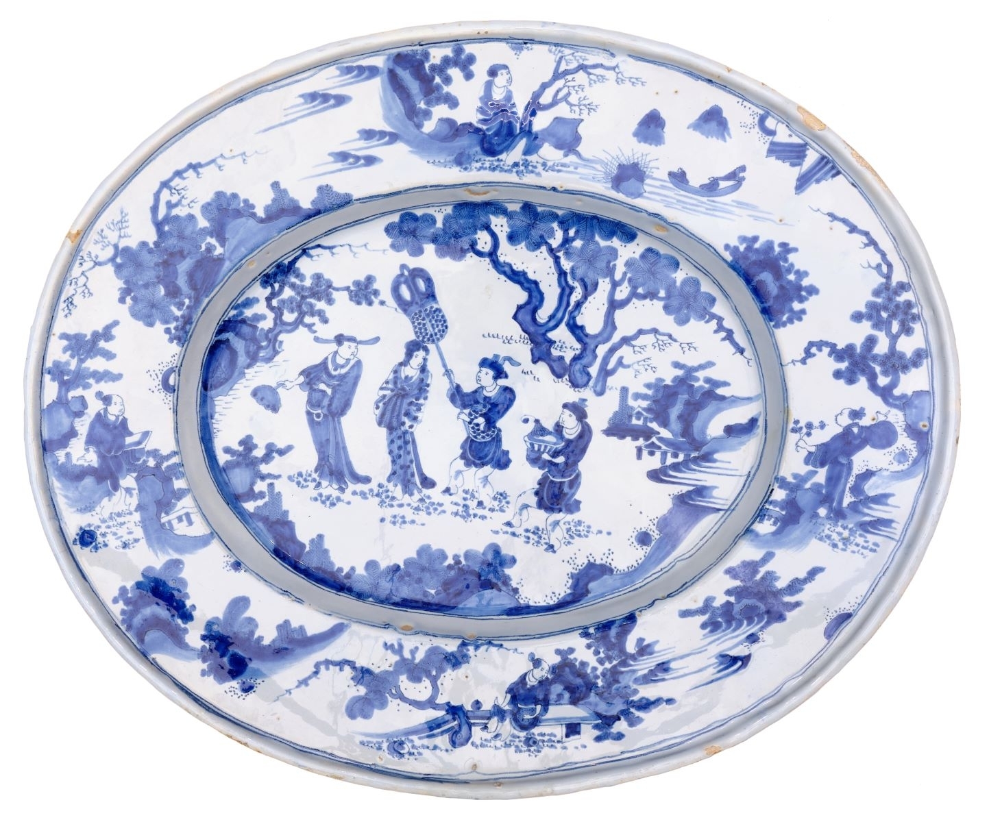 Personnages chinois dans un paysage