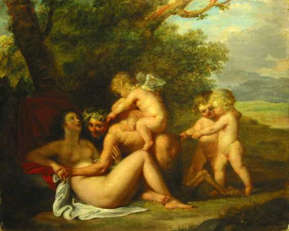 Nymphe, satyre et amours