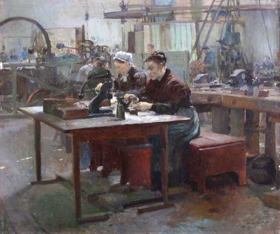 Atelier de taille de faux-diamants au Prè-Saint-Gervais (Intérieur d'Usine)
