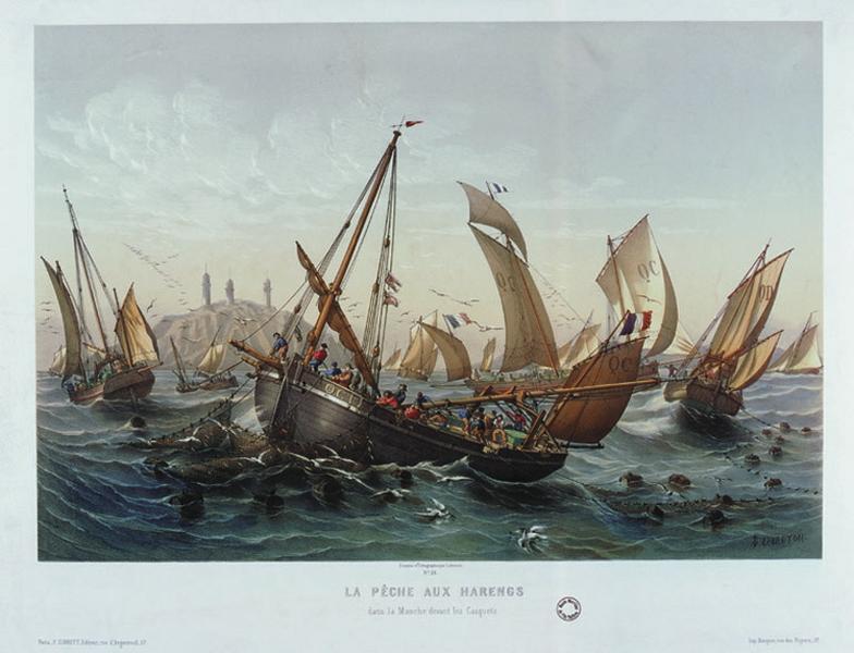 La pêche aux harengs dans la Manche devant les Casquets (titre inscrit)