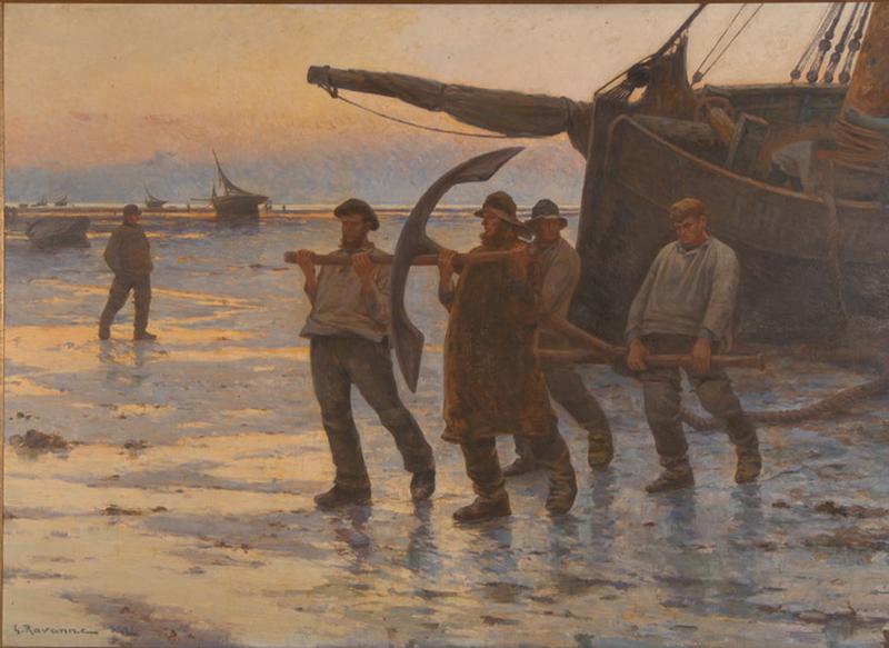 Mouillage d'une ancre (titre du salon) ; Marée basse à Grandcamp (titre ancien)