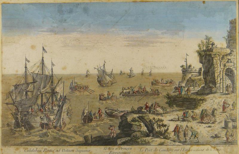 Vue d'Optique représentant Le Port de Caudebec sur l'embouchure de la Seine