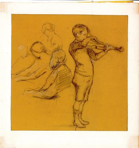 étude de Tony Aubin au violon