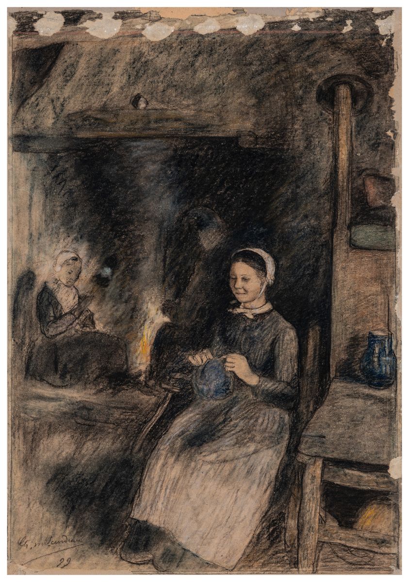 Maraîchine devant l'âtre