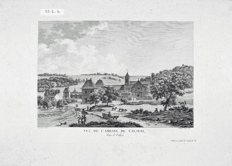 Vue de l’abbaye de Valsery dans le Valois