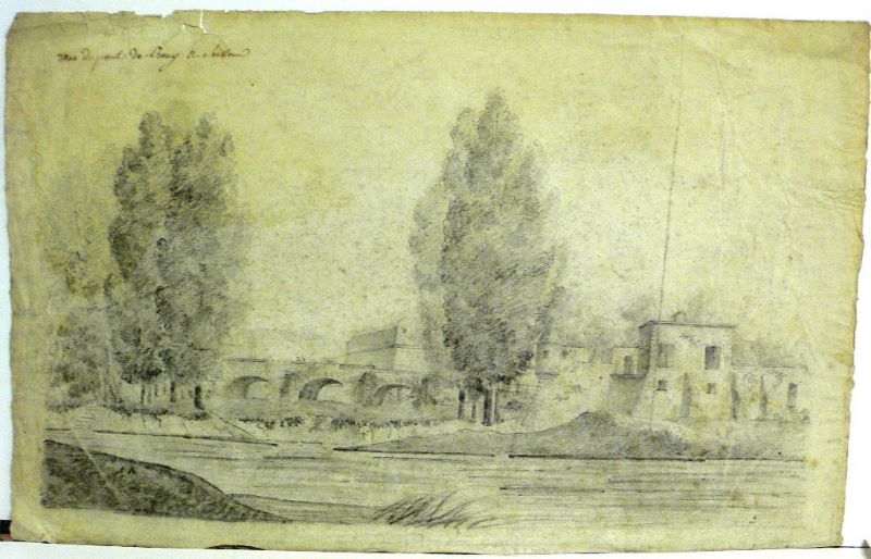 Vue du pont de Crouy à Soissons