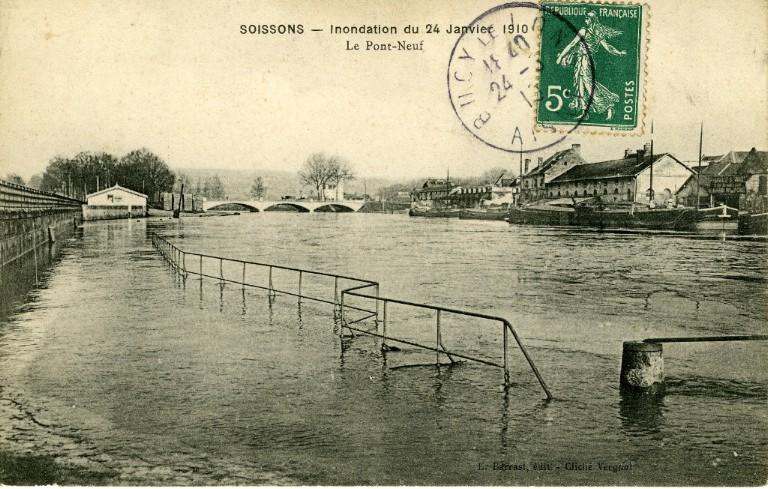 Soissons - Inondation du 24 janvier 1910 - Le pont-Neuf