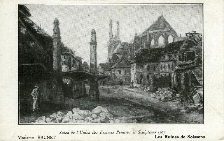 Les ruines de Soissons - Salon de l'union des femmes et sculpteur de 1923 (Mme Brunet)