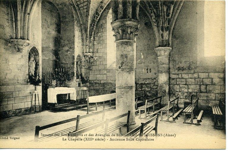 Soissons - Institut des Sourds-Muets et des aveugles de Saint-Médard-les-Soissons (Aisne) - La chapelle (XIIIe siècle) - Ancienne salle capitulaire
