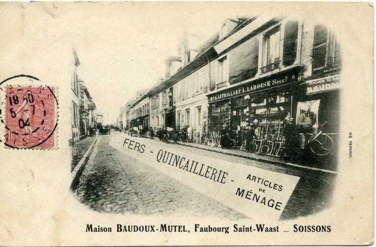 Soissons (carte postale) - Maison Baudoux-Mutel