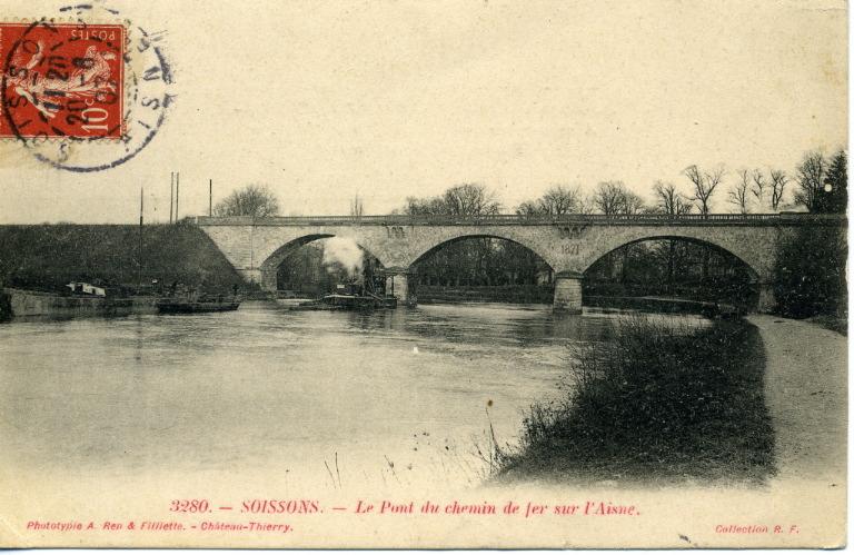Soissons - Le Pont du chemin de fer sur l'Aisne