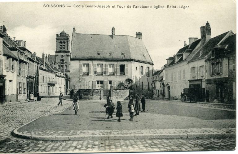 Soissons - École Saint-Joseph et Tour de l'ancienne église Saint-Léger