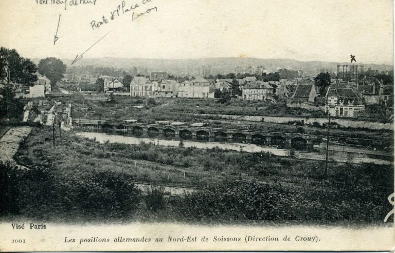 Soissons - Les positions allemandes au Nord-Est de Soissons (direction de Crouy)