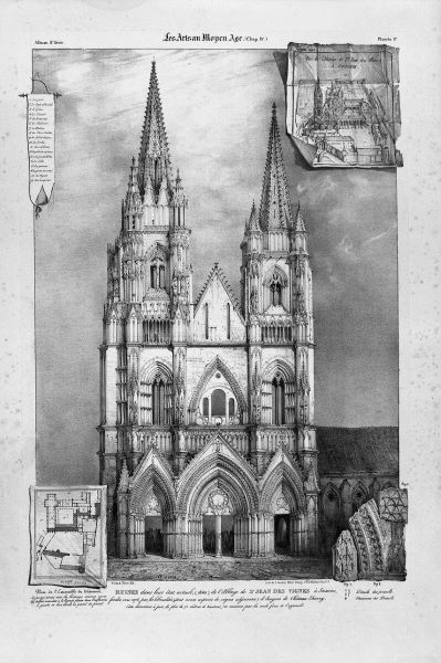 Ruines dans leur état actuel de l’abbaye Saint-Jean-des-Vignes à Soissons