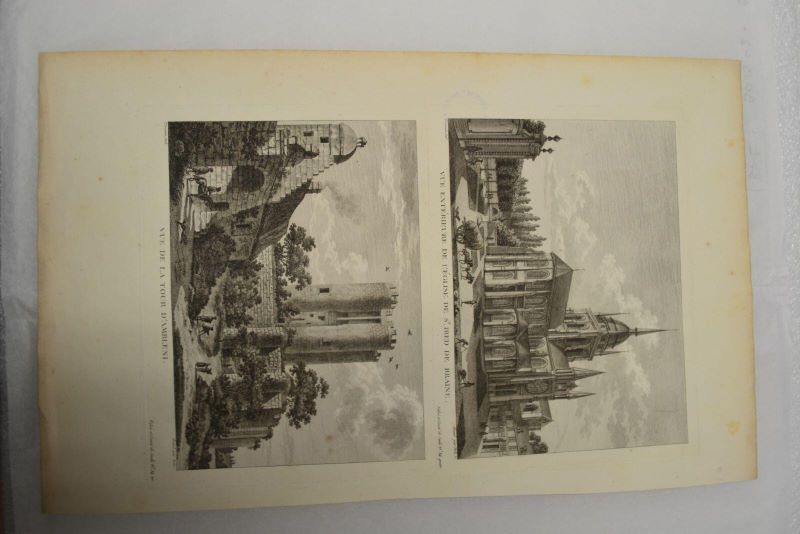Vue extérieure de l'église de Saint-Yved de Braine / Vue de la tour d'Ambleny