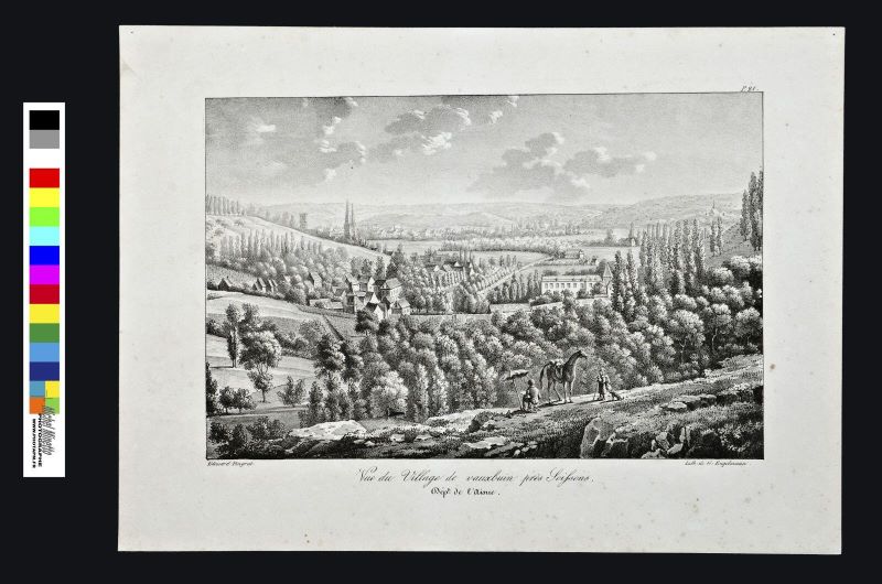 Vue du village de Vauxbuin près de Soissons