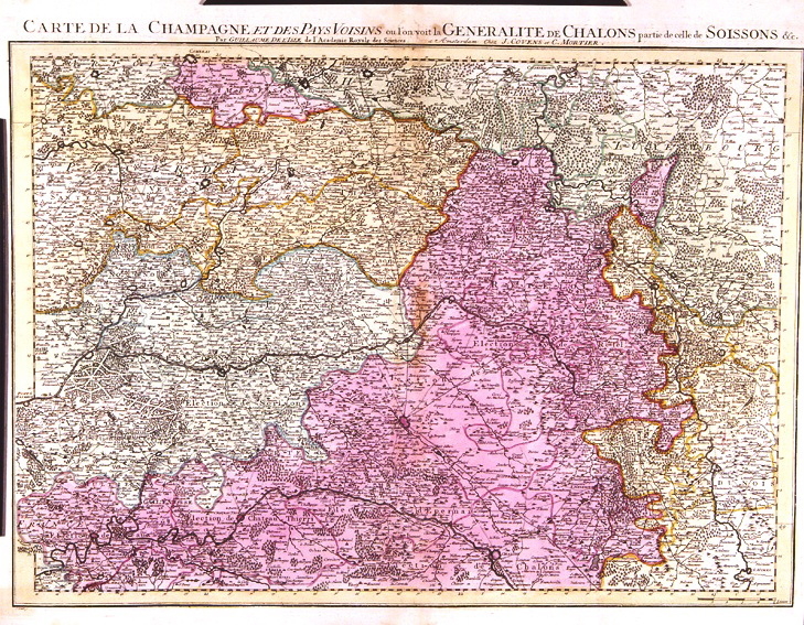 Carte de la Champagne et des pays voisins
