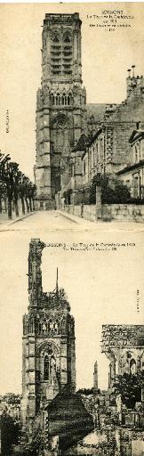 La Tour de la Cathédrale en 1914. La Tour de la Cathédrale en 1920