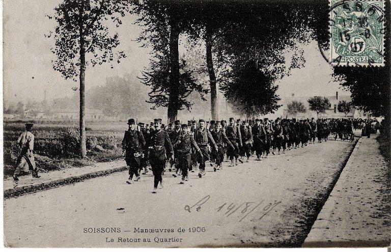 Soissons - Manoeuvres de 1906 - Le Retour au Quartier