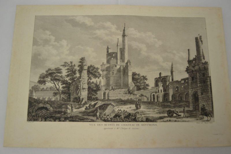 Vue des ruines du château de Septmonts, appartenant à Monseigneur l’évêque de Soissons