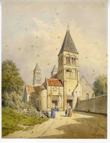 Vue de l’église de Morienval, dans l’Oise