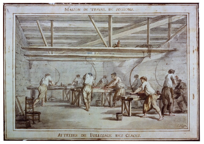 L'Atelier de polissage des glaces dans la Maison de travail à Soissons