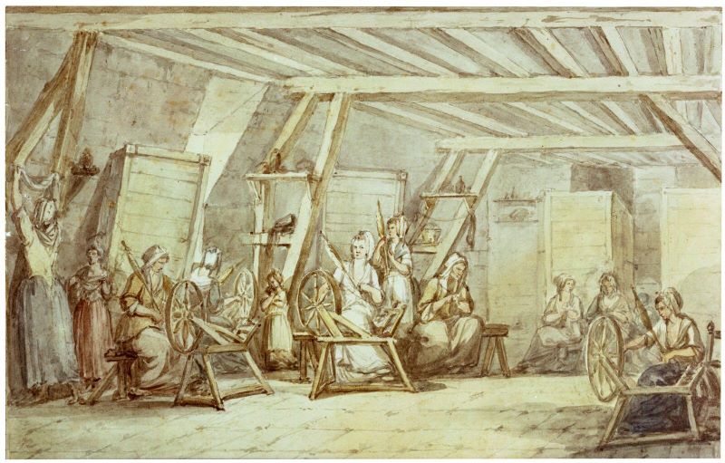 L'Atelier de fileuses dans la Maison du travail à Soissons