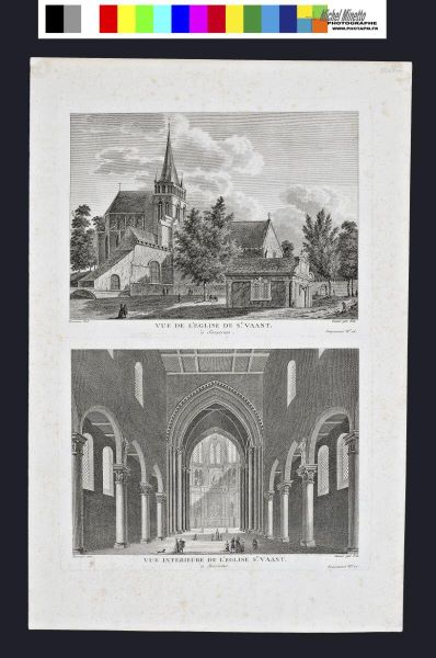 Vue de l'église de Saint-Waast à Soissons. / Vue intérieure de l'église Saint-Waast à Soissons.