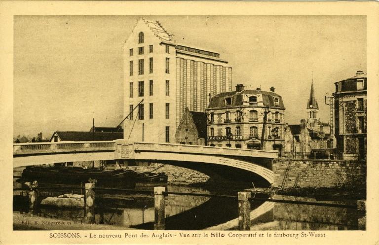 Soissons - Le nouveau Pont des Anglais - Vue sur le Silo Coopératif et le Faubourg Saint-Waast
