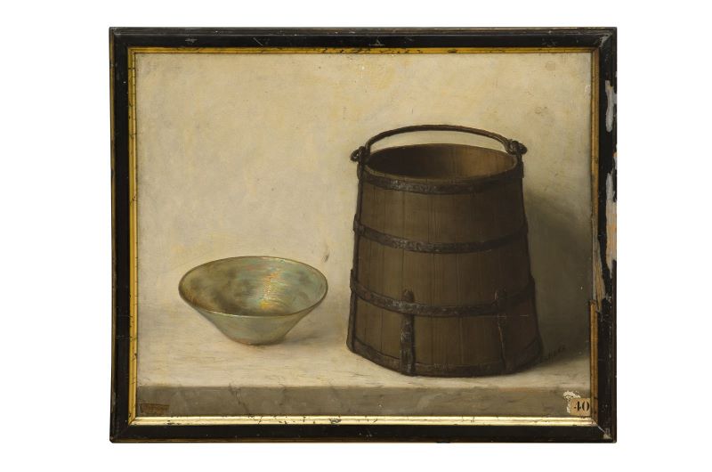 Seau et écuelle en verre