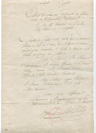 Arrêté du Comité de Salut Public, 15 Thermidor an 2e (2 août 1794)