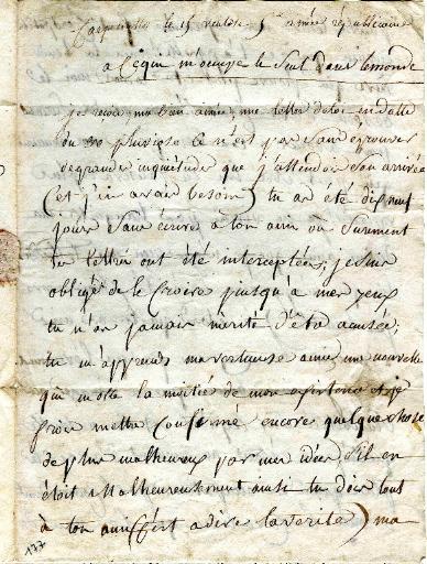 Lettre du Général Dumas à sa femme, Carpenetto (?) le 15 ventôse an 5 (5 mars 1797)