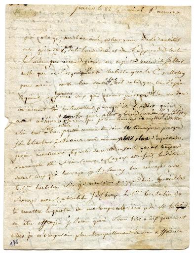 Lettre du Général Dumas à sa femme, Paris le 22 germinal an 4 (11 avril 1796)