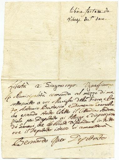 Lettre du 2 juin 1797