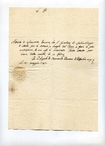 Lettre du 21 mai 1797