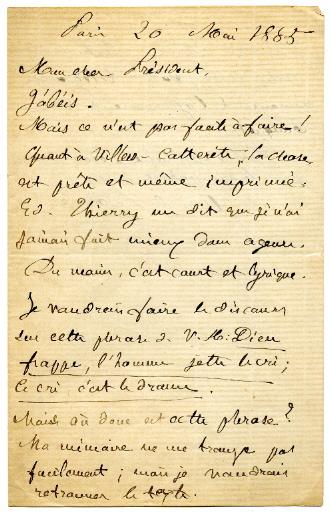 Lettre d'Henri de Bornier