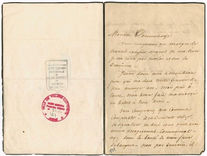 lettre d'Alexandre Dumas