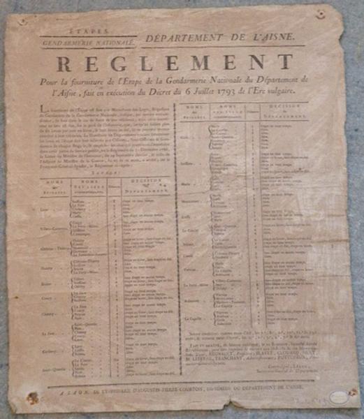 Règlement pour la fourniture de l'Etape de la Gendarmerie Nationale