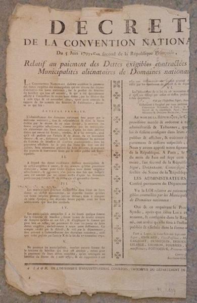Décret de la Convention Nationale du 5 juin 1793