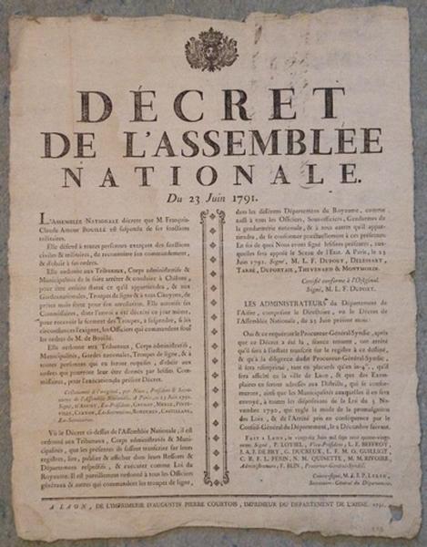 Décret de la Convention Nationale du 23 juin 1791