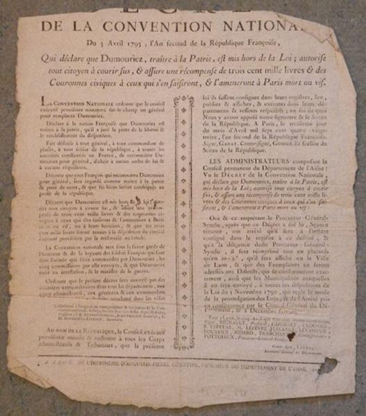 Décret de la Convention Nationale du 3 avril 1793