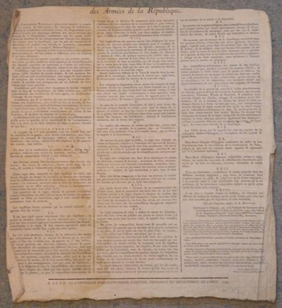 Décret concernant des Armées de la République