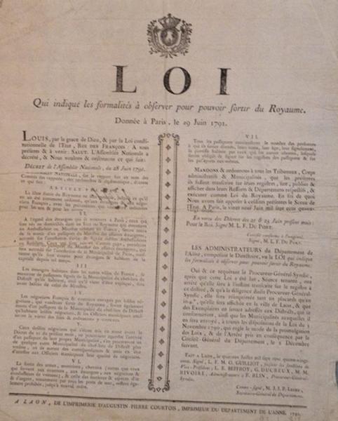Loi qui indique les formalités à observer pour pouvoir sortir du Royaume